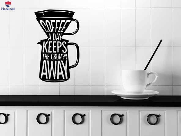 Kahve Barları Sticker Duvar Cezve Üzerindeki Sözler Kahve Etiketi Hakkında Alıntılar Eşsiz Hediyelik