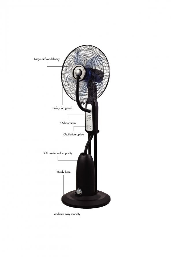 Tsp40-rc Bakır Motor Uzaktan Kumandalı Buharlı Vantilatör Ayaklı Vantilatör - 3