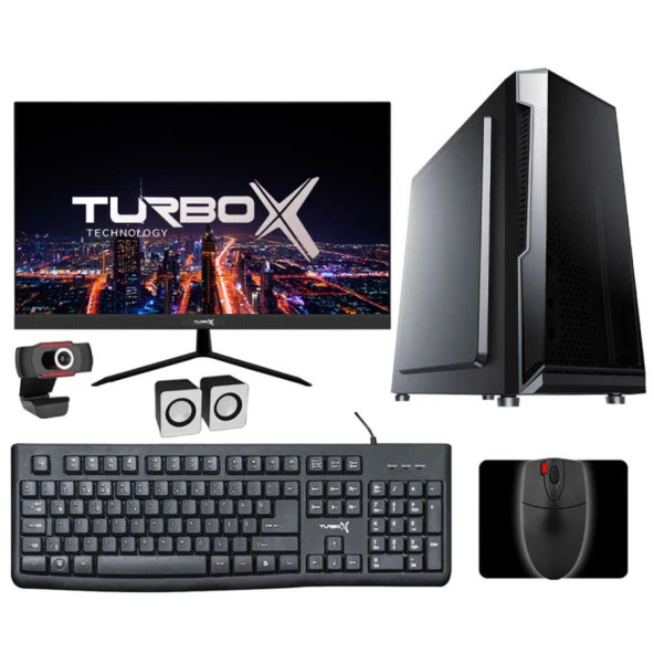 Turbox Tx4491 i5 2400 16GB Ram 256GB SSD 21.5 FHD Hoparlör Webcam Masaüstü Ev Ofis Okul Bilgisayarı