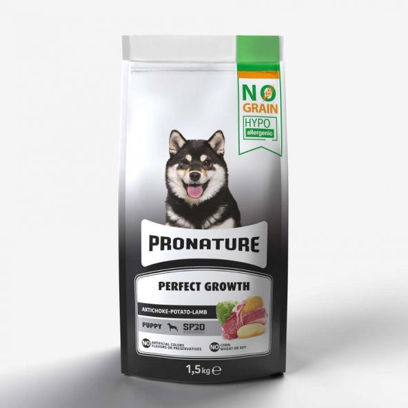 Pronature Hypo-Allergenic Kuzu Etli Enginarlı ve Patatesli Tahılsız Yavru Köpek Maması 1.5 Kg
