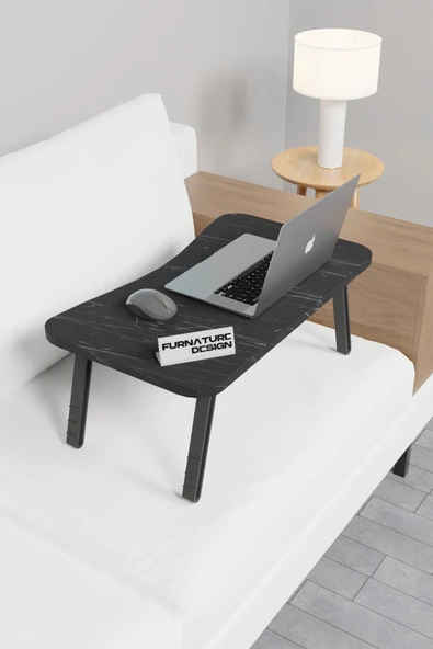 Katlanır Laptop Masası Sehpası Çalışma Yatak Kahvaltı Masası 60x35 Cm Bendir - 2
