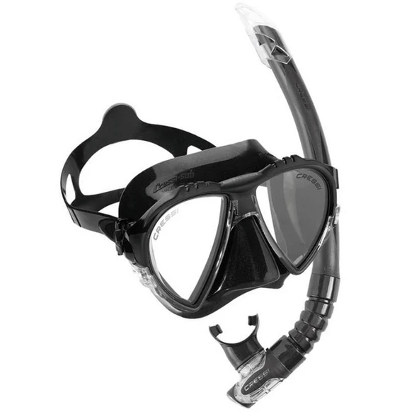 Cressi Matrix Maske Gamma Şnorkel Seti  BLACK-BLACK