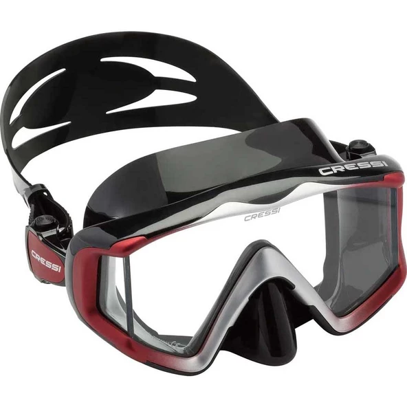 Cressi Liberty Triside Dalış Maskesi  BLACK - RED - SILVER - 4