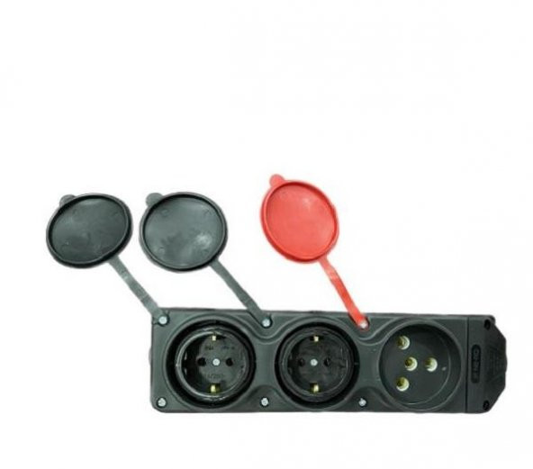 Ne-Ad 3x25A + 1x16A 2 Adet  Kauçuk Grup Priz - 3