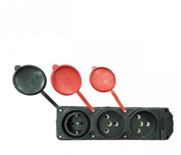 Ne-Ad 3x25A 2 Adet + 1x16A Kauçuk Grup Priz - 3