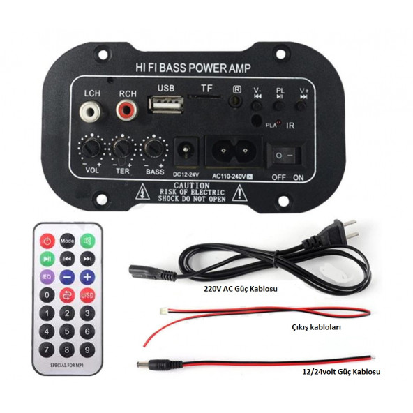 Oto/Motorsiklet/Ev S5 Mini Bass Amfi+Kumanda - 7