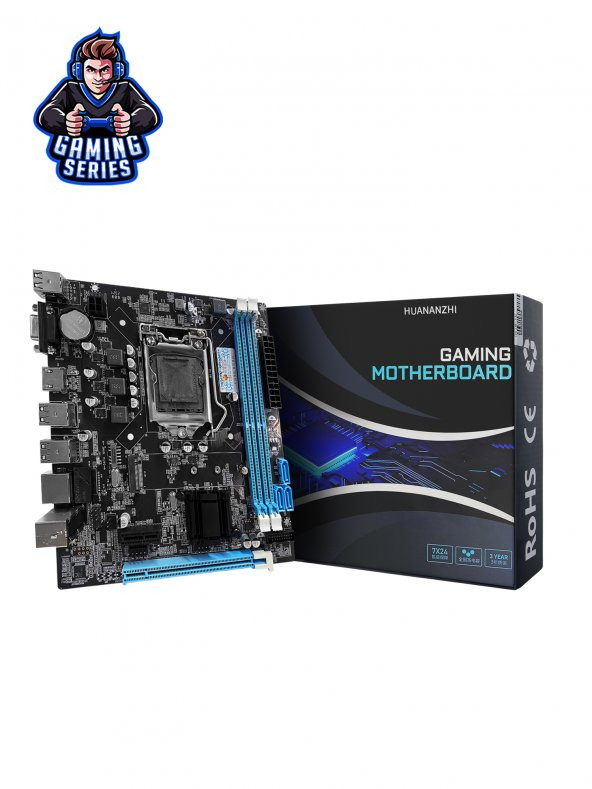 HUANANZHI H61M-VH LGA1155 2-3. NESİL DDR3 HDMI VGA M.2 mATX OYUNCU ANAKART