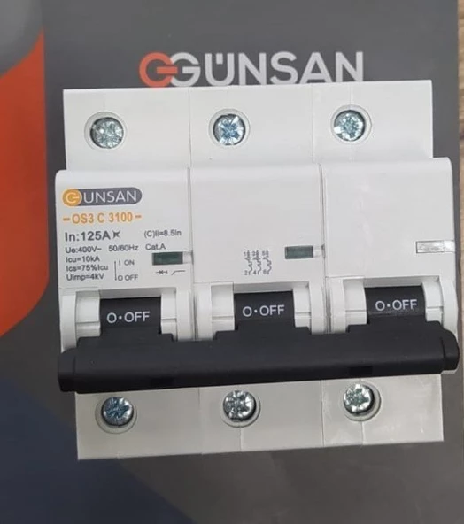 Günsan Valta 3x125a C Tipi 10ka K Otomat - 4 Adet
