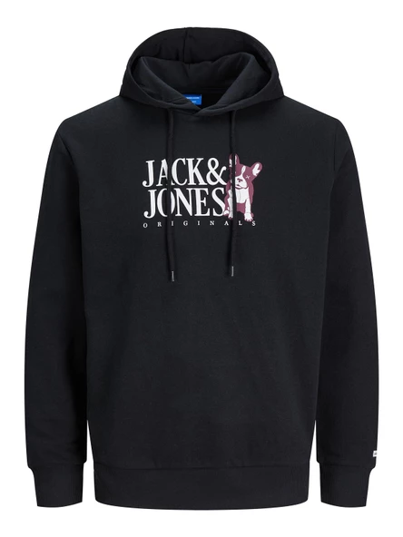 JACK JONES Köpek Desenli Kapüşonlu Erkek Sweatshirt 12244219 - Resim 7