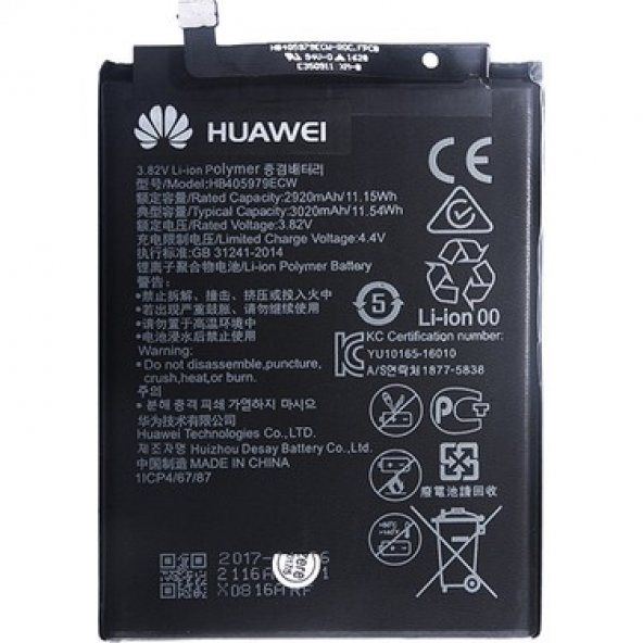 Huawei Y5 Prime 2018 Hb405979Ecw Batarya Pil