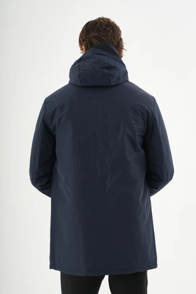 Erkek Regular Fit Kapüşonlu Fermuarlı Çok Cepli Kışlık Klasik Mont - Resim 12