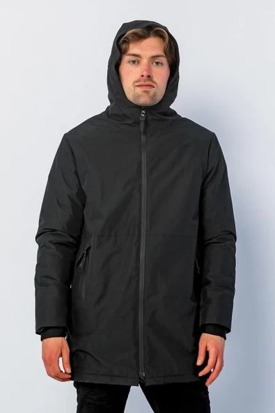 Erkek Regular Fit Kapüşonlu Fermuarlı Çok Cepli Kışlık Klasik Mont - 7