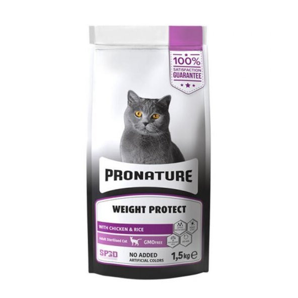 Pronature Kilo Kontrolü İçin Tavuklu ve Pirinçli Kısırlaştırılmış Yetişkin Kedi Maması 1.5 Kg ürün görseli 1