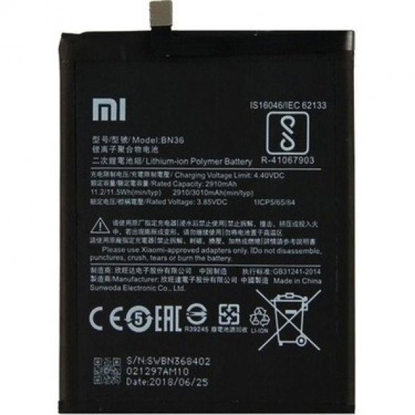 Xiaomi Mi 6X Bn36 Batarya Pil