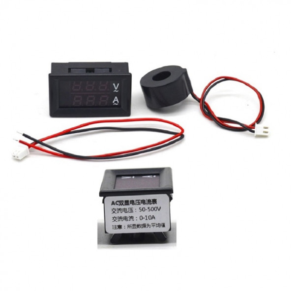 Dijital Trafolu Volt-Ampermetre 50-500V 0-10Amper - 2