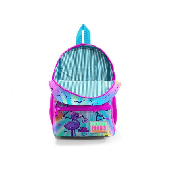 Coral High Mavi Pembe Flamingo Desenli Iki Bölmeli Anaokul Sırt Çantası 23530 - 4