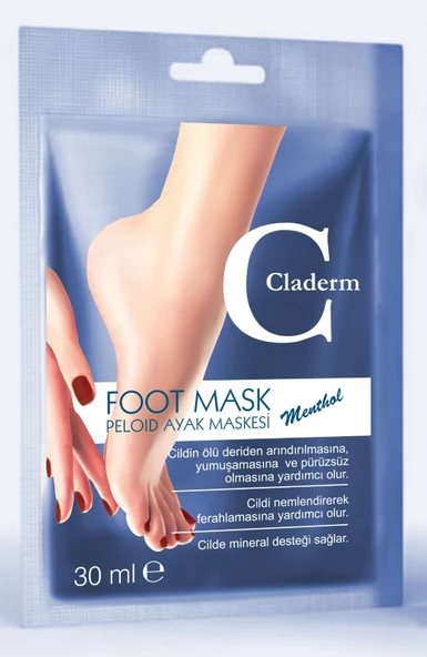 CLADERM PELOID AYAK MASKESİ 30ML. MENTHOL