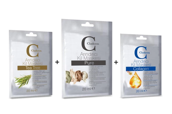 Claderm 20 ml (Tea Tree-Pure-Collagen) Avantaj Paketi ürün görseli