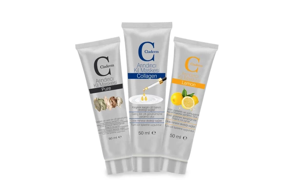 Claderm 50ml 3'lü (Pure-Collagen-Lemon) Avantaj Paketi