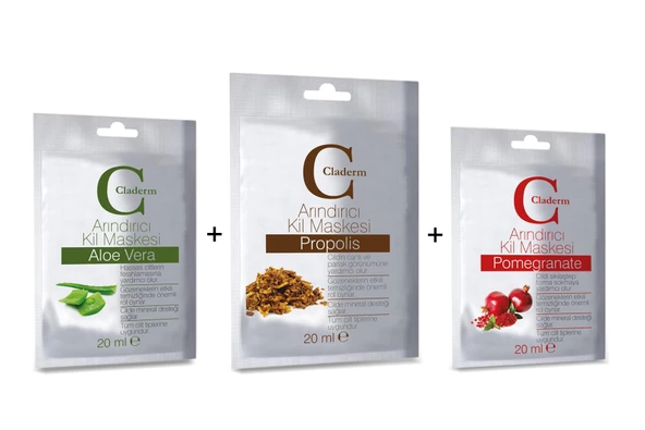 Claderm 20ml 3'lü (Aloe Vera-Propolis-Pomegranate) Avantaj Paketi