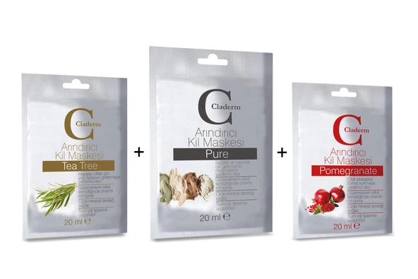 Claderm 20ml 3'lü (Pure-Tea Tree-Pomegranate) Avantaj Paketi
