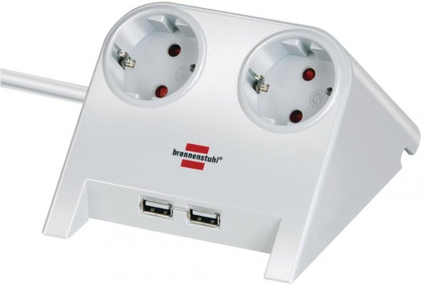 Brennenstuhl 2X Usb 2.0 2100 Amper Hızlı Şarj Özellikli 2'li Priz - 1