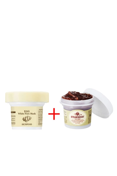 Skinfood Egg White Pore Mask + Black Sugar Çilekli Yüz Bakım Maskesi