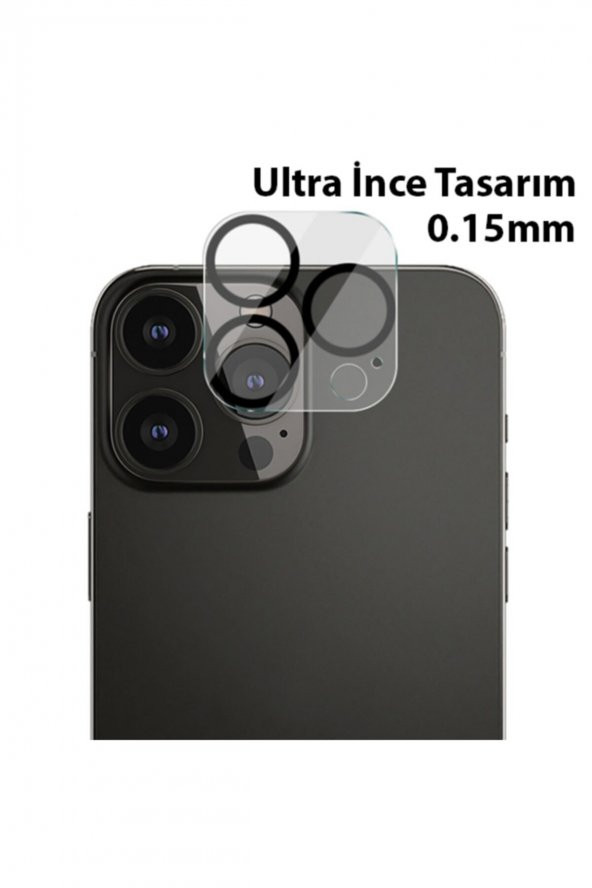 Iphone 13 Pro-13 Pro Max Uyumlu 3d Full Tempered Glass Cam Kamera Koruyucu Şeffaf - 2