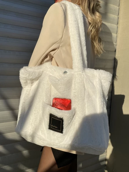 LuLuYen Peluş Çanta 2025 Sonbahar Kış Sezonu Yeni Moda Çok Şık Trend Yumuşacık Omuz Çantası - 5