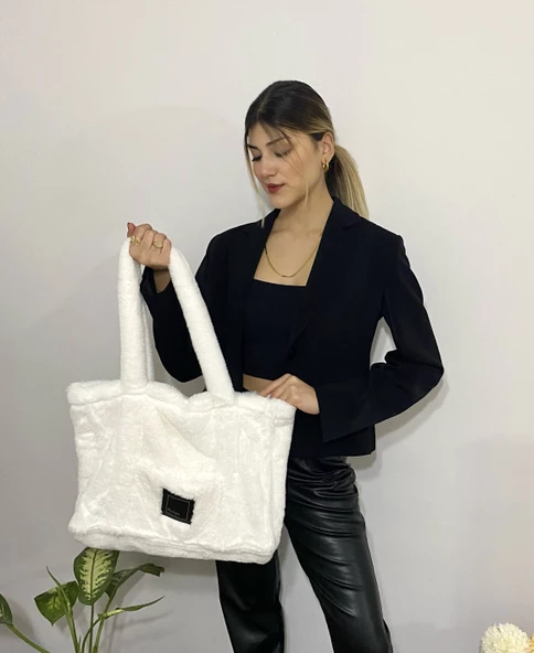 LuLuYen Peluş Çanta 2025 Sonbahar Kış Sezonu Yeni Moda Çok Şık Trend Yumuşacık Omuz Çantası