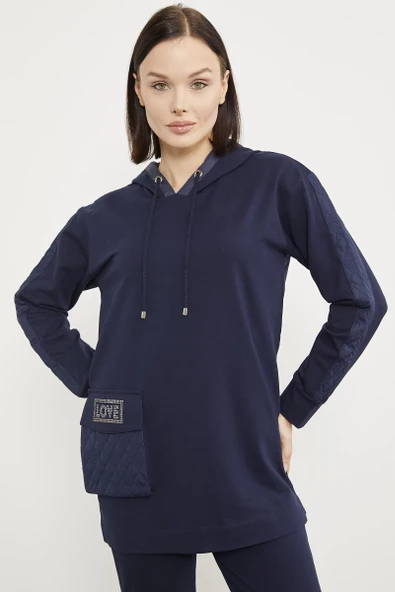 Rahat Kalıp Büyük Cepli Eşofman Takım - Lacivert - Resim 4