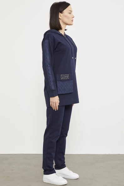 Rahat Kalıp Büyük Cepli Eşofman Takım - Lacivert - Resim 6