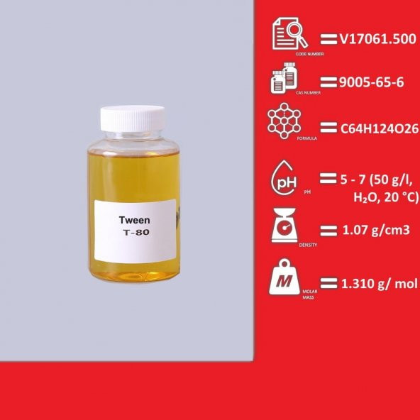 Tween 80 - 500 mL Şişe - Polisorbat E433 - Polysorbate 80 - 2
