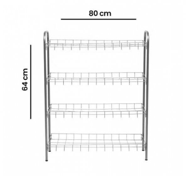 Shoe Dayanıklı Metal 4 Katlı Ayakkabı Rafı