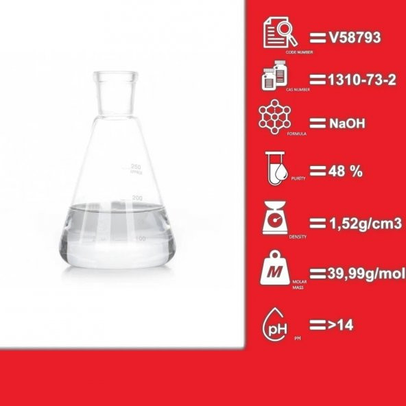 Sodyum Hidroksit Çözelti Sıvı Kostik 5 Litre - (Cas No: 1310-73-2) - 2