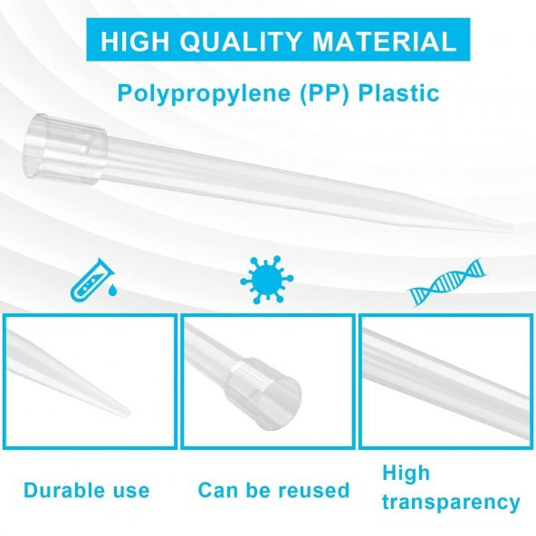 Otomatik Pipet Ucu 5 ml Şeffaf - 300 Adet - Paket - 5000Mikrolitre -  Non Steril - Sızdırmaz ürün görseli