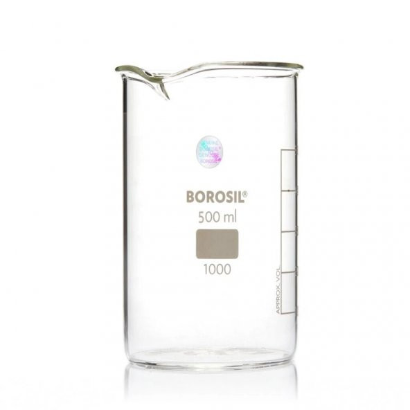 Cam Beher 500 ml - Uzun Form Isıya ve Kimyasala Dayanıklı Beaker - 3