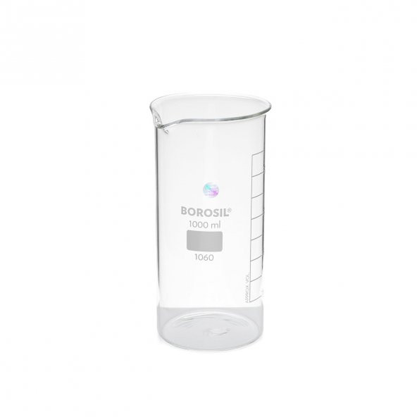 Cam Beher 1000 ml Uzun Form - Isıya ve Kimyasala Dayanıklı Beaker - 2