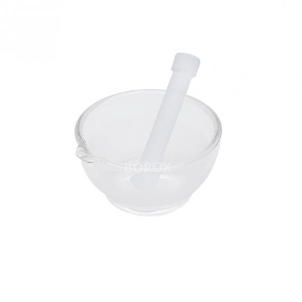 Cam Havan Tokmaklı 90 mm - Havan ve Eli - 1 Set Paket - Isı ve Kimyasala Dayanıklı