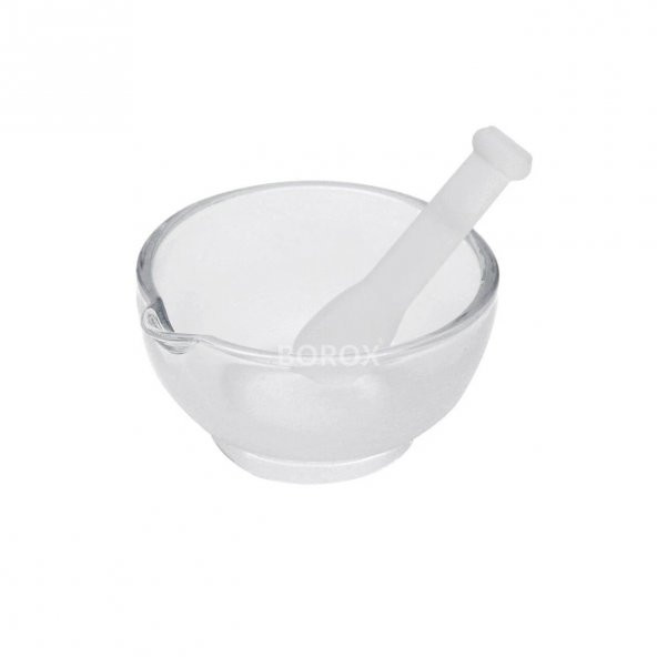 Cam Havan Tokmaklı 120 mm - Havan ve Eli - 1 Set Paket -  Isı ve Kimyasala Dayanıklı