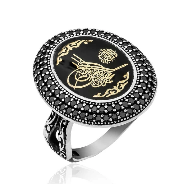 Gümüş Tuğralı Bayan Yüzük  SL4446 - Resim 2