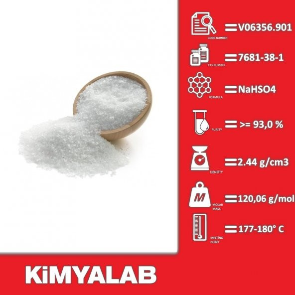 Sodyum Bisülfat 1 Kg - Boncuk  - 1 kg/HDPE Şişe - CAS No : 7681-38-1 - 2