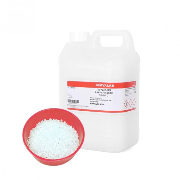 Parafin Boncuk 2,5 Kg - 56-58C - Alman Malı - 2,5 Kg/HDPE Şişe -  Cas No : 8002-74-2 - 1