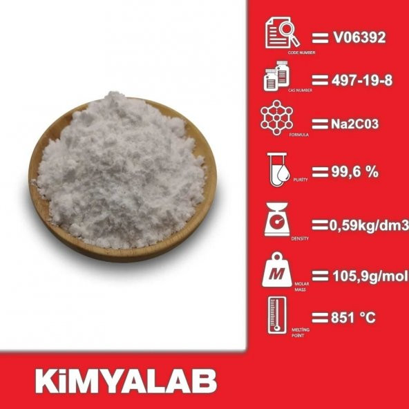 Sodyum Karbonat 1 kg/HDPE Şişe - CAS No : 497-19-8 - 2
