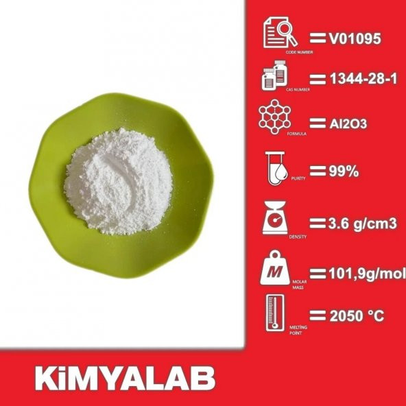 Alüminyum Oksit 1 Kg Alümina - 1 kg/HDPE Şişe - CAS No : 1344-28-1 - 2