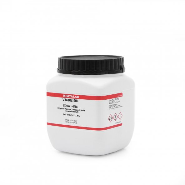 EDTA-4Na 1Kg - Ethylene Diamine Tetraacetic Acid - Sodyum Tuzu -  1 kg/HDPE Şişe