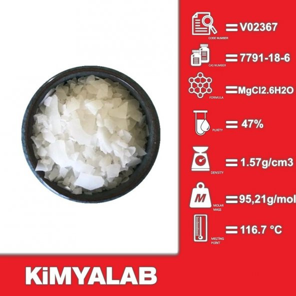 Magnezyum Klorür 1 Kg/HDPE Şişe - CAS No : 7791-18-6 - 2