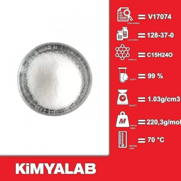 Bütil Hidroksi Toluen -  1 kg/HDPE Şişe -  CAS No : 128-37-0 - 2