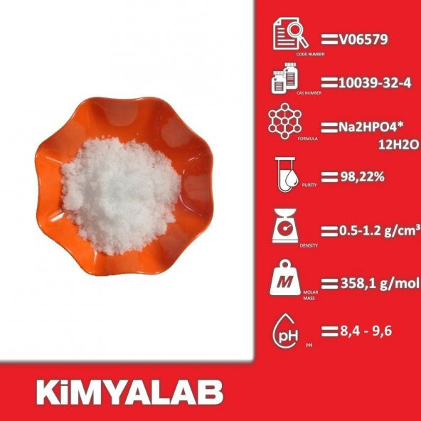 Di-Sodyum Hidrojen Fosfat 1 Kg -  CAS No : 10039-32-4 - 1 kg/HDPE Şişe - 2