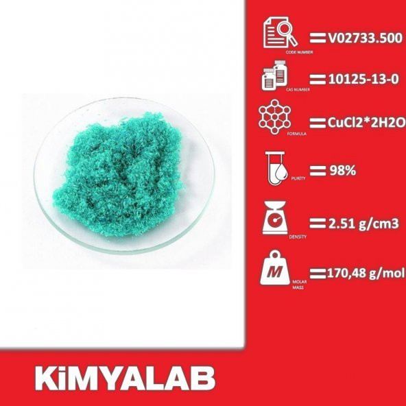 Bakır Klorür 98 100G Şişe - CAS No : 10125-13-0 -  100 g/HDPE Şişe - 2
